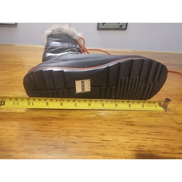 GUESS Women’s Hadley Tall Winter Boots Size 8M Olive Green Faux Fur Snow EUC - Picture 10 of 13